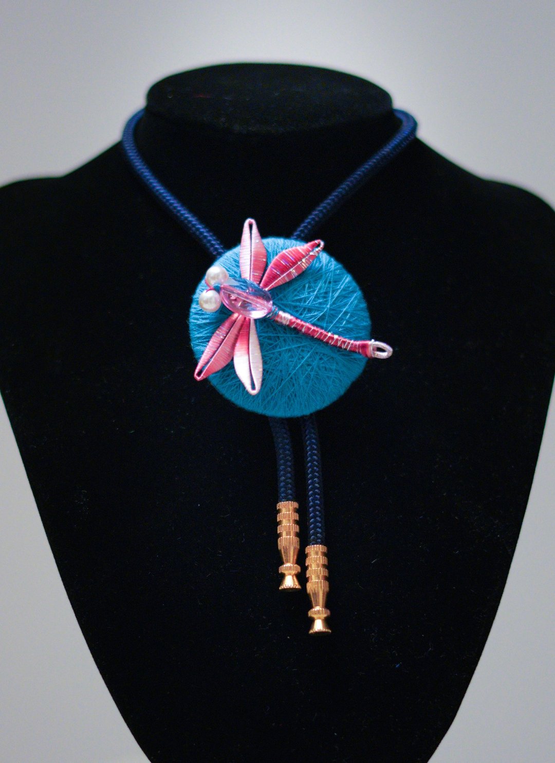 缠花波洛领结(蜻蜓)/波洛领带/Twine Flower Bolo Tie - 项链 - 绣线 多色