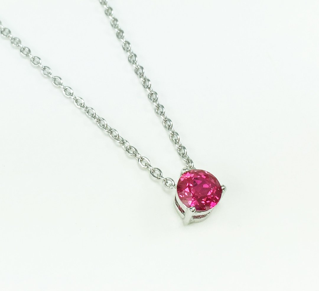 诞生石系列/七月份/红宝石 RUBY/项链/生日礼 - 项链 - 半宝石 白色