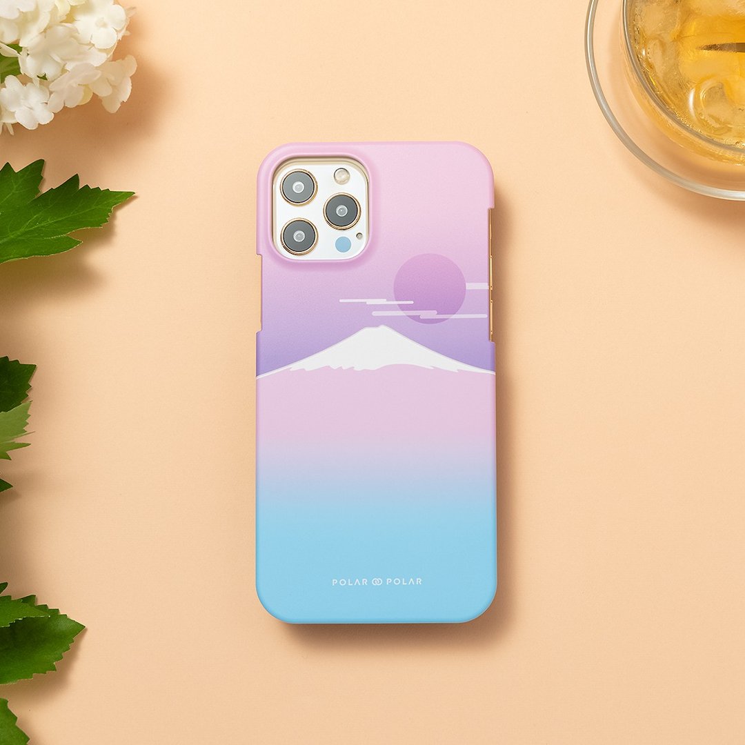 iPhone / Samsung 浪漫富士山 粉色 半包硬壳 手机壳【定制】 - 手机壳/手机套 - 塑料 紫色