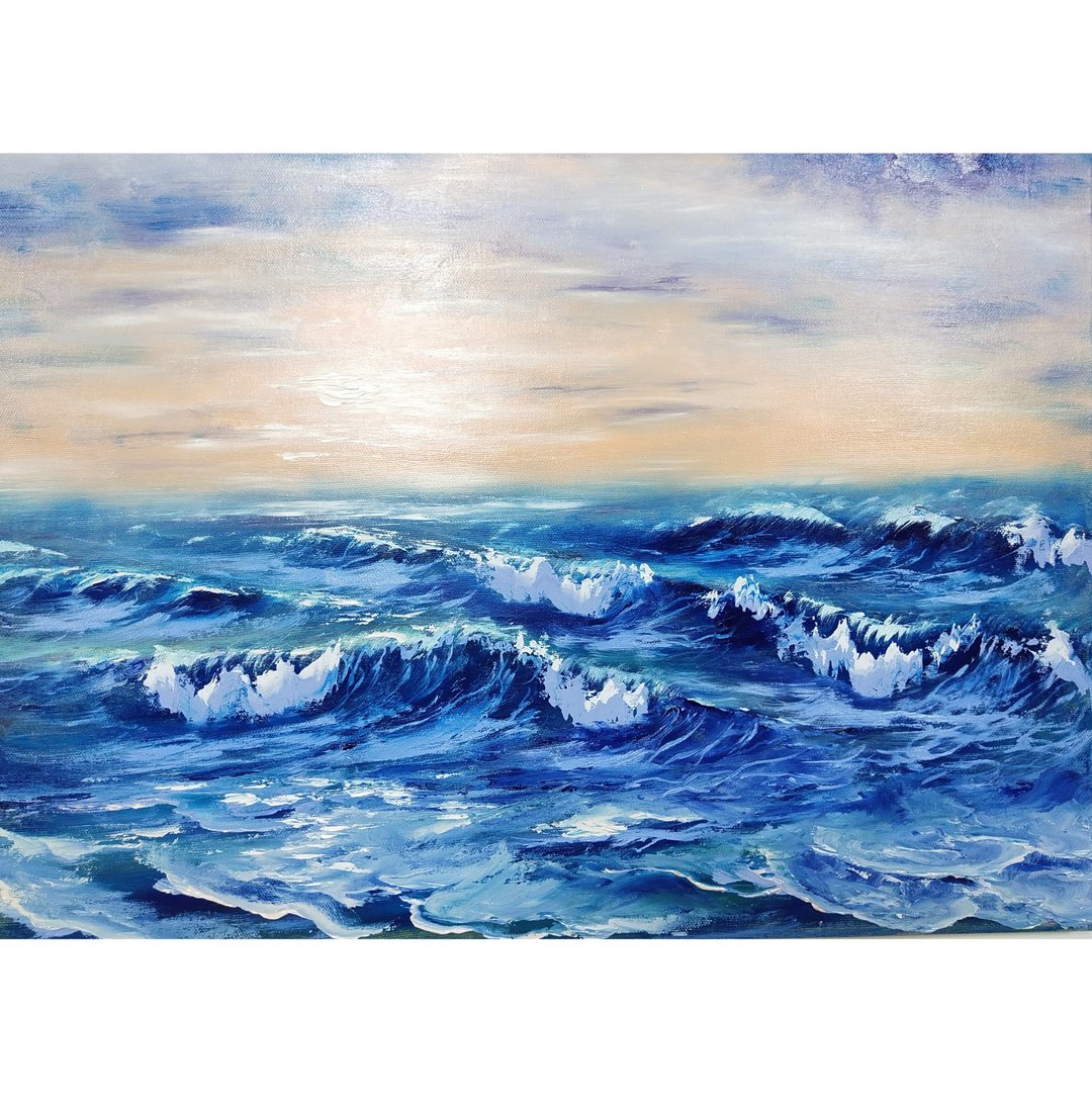 海洋绘画波浪原创艺术布面油画 - 海报/装饰画/版画 - 棉 多色