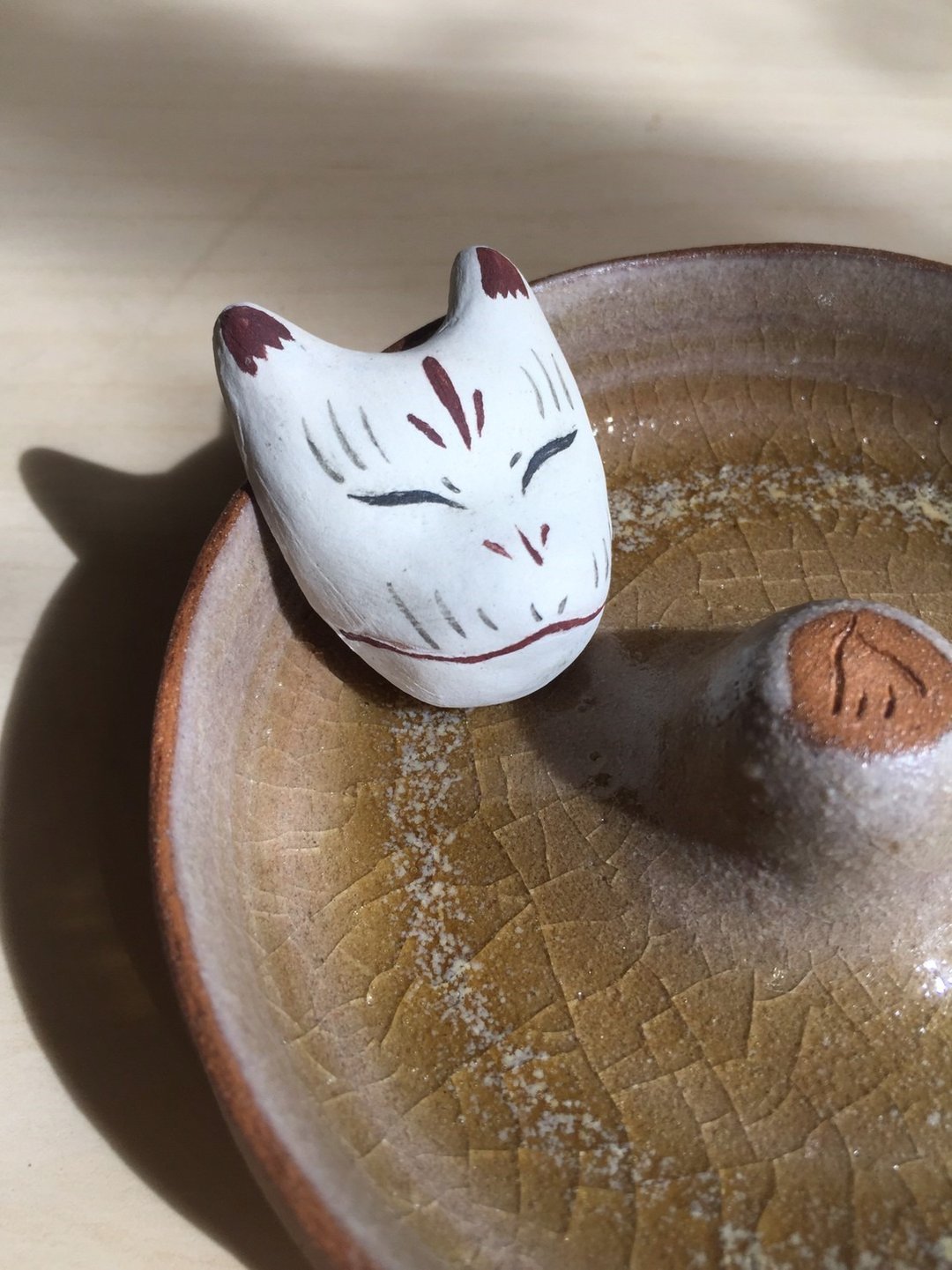 白狐面具磁铁 - 其他家具 - 陶 