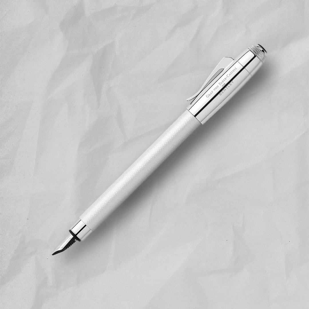 【Graf von Faber-Castell】宾利联名系列钢笔-珍珠白 F尖 - 钢笔 - 其他金属 白色