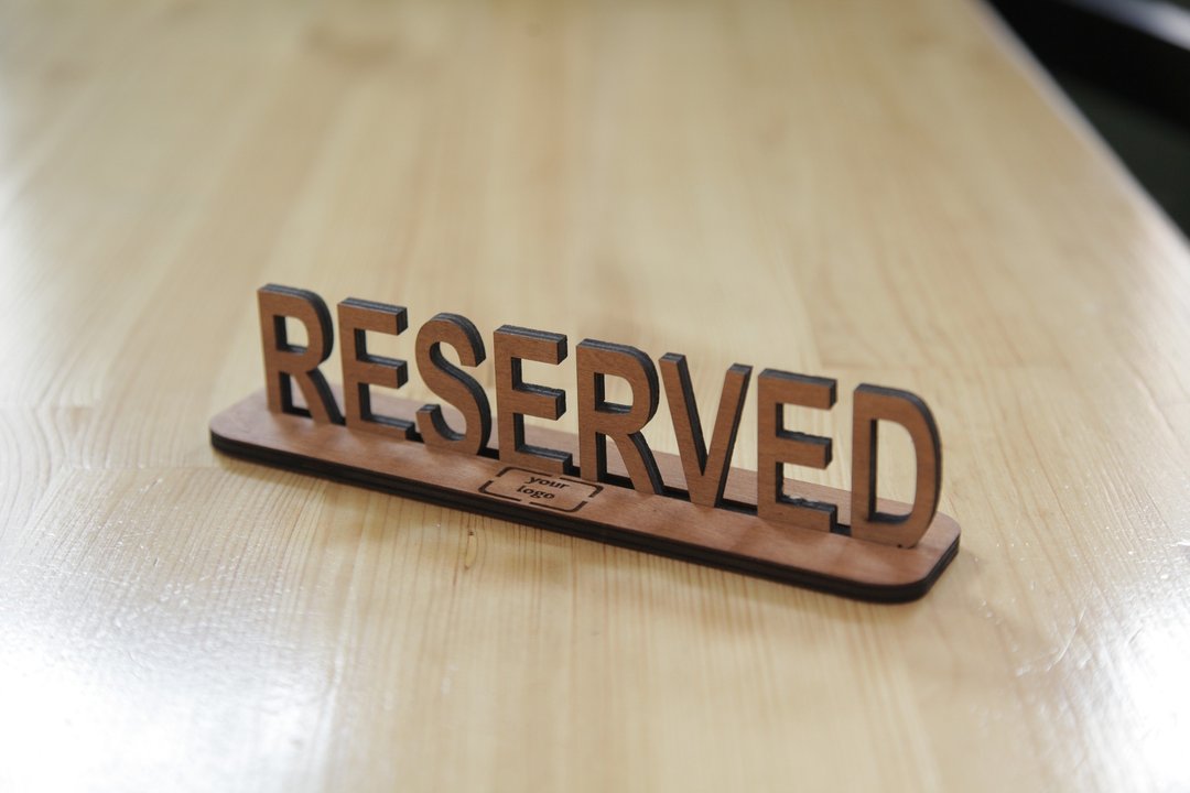Reserved Table Sign, Wooden Rustic Board, Restaurant Decor, Wood Reserved Sign - 其他 - 木头 多色