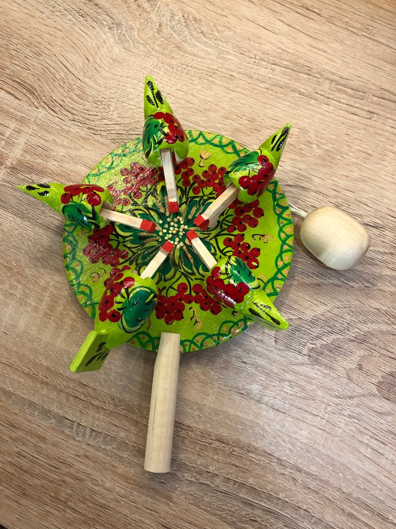 Russian Wooden Toy Chicken, Wooden Toy For Child, Live Toy, Russian Toy - 玩具/玩偶 - 木头 绿色