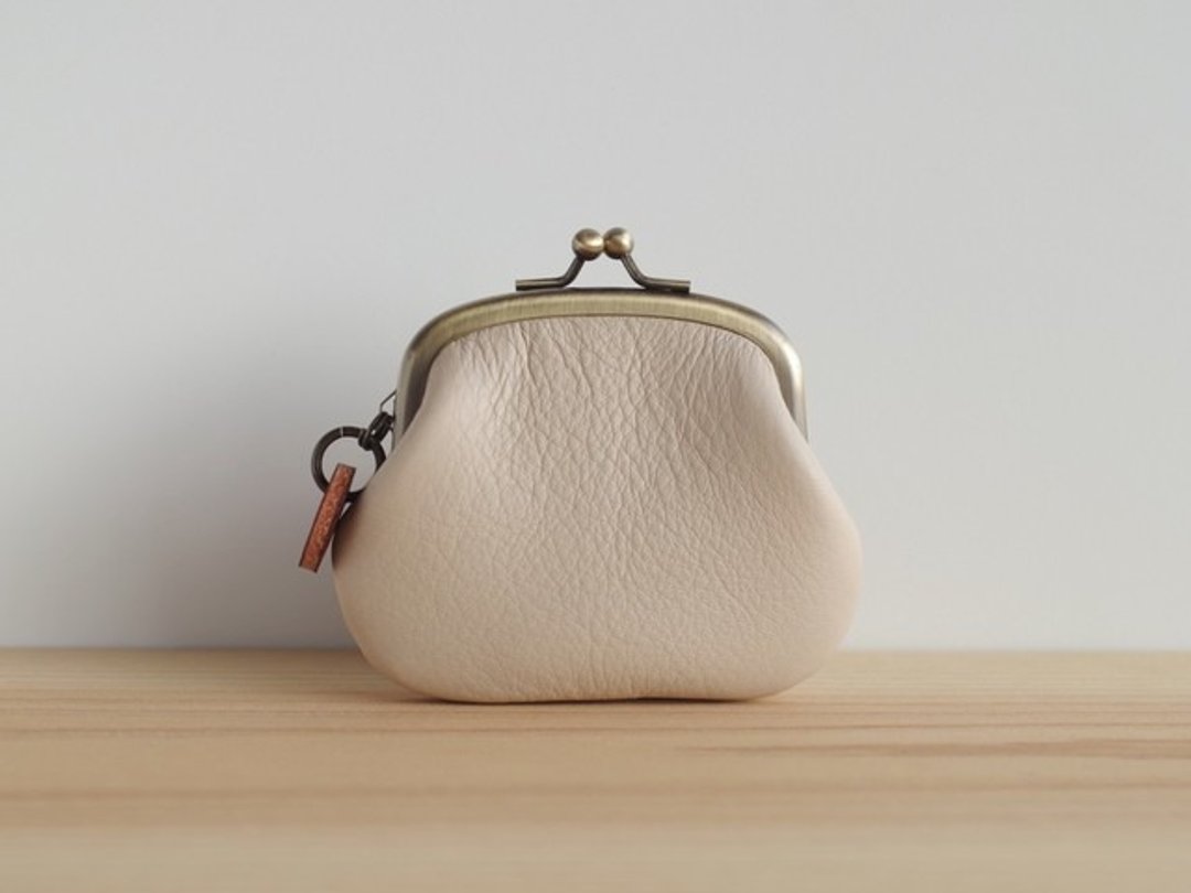 Leather purse Ivory - 零钱包 - 真皮 白色