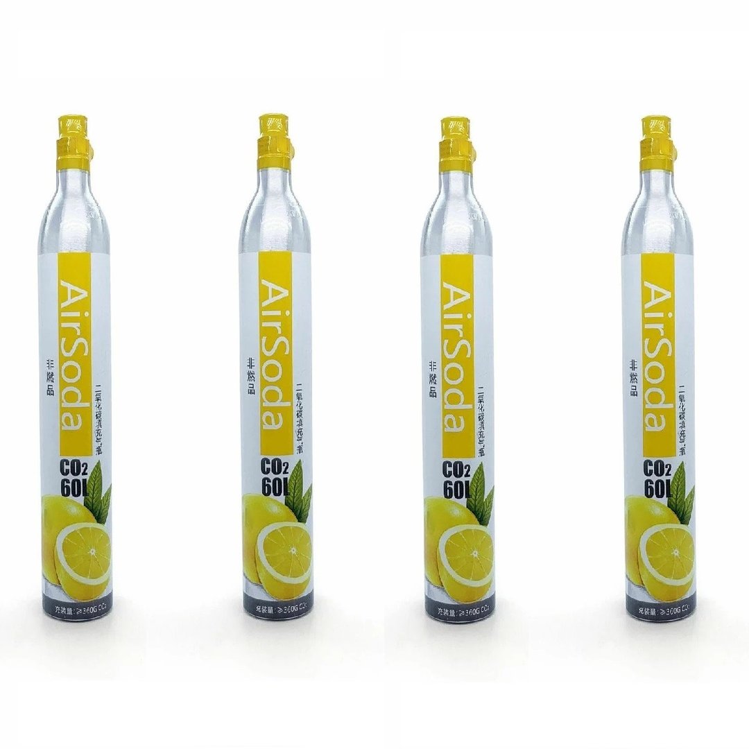 AirSoda家用梳打气泡水机专用二氧化碳气瓶 (4支, 每支360g) - 厨房家电 - 铝合金 银色