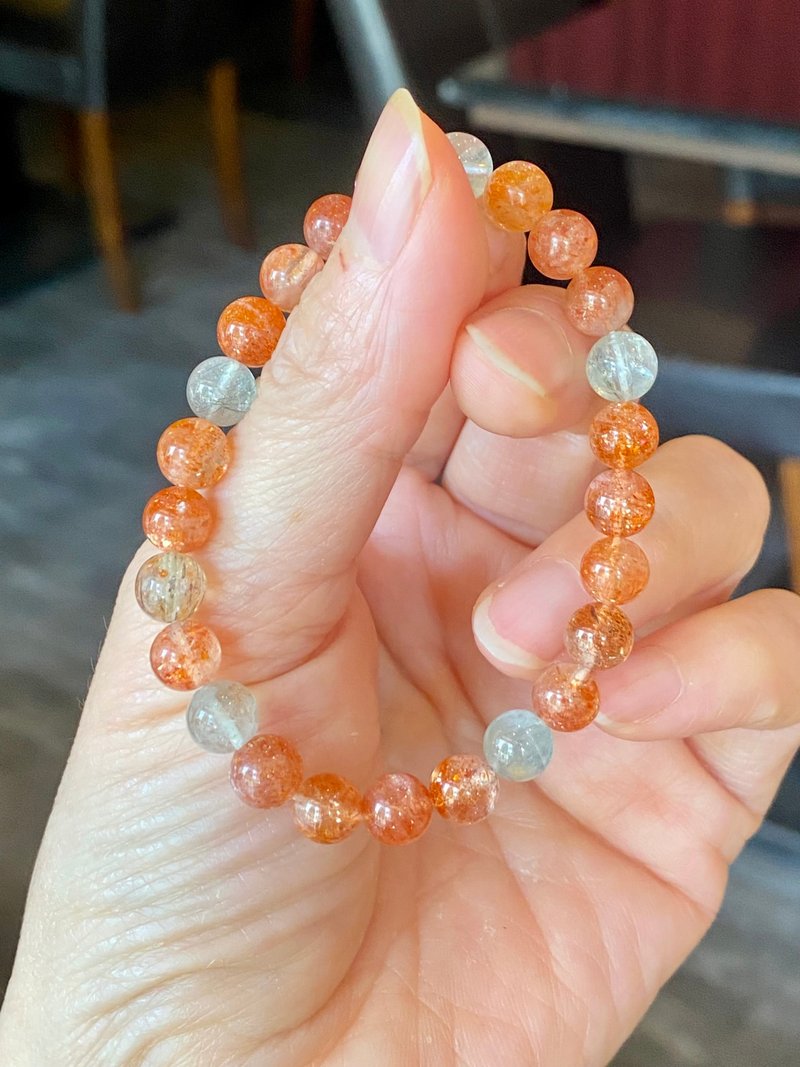 金太阳阿鲁沙绿柱石手串手錬 - 手链/手环 - 水晶 橘色