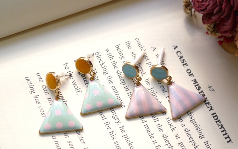 SL311 Light you up 普普复古刷白耳环 - 耳环/耳夹 - 其他材质 