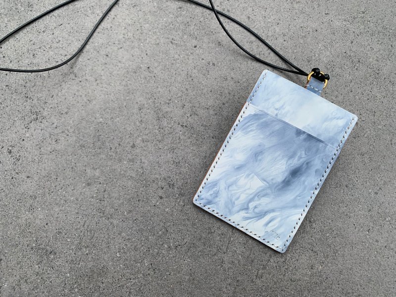 手染 皮革 墨之流动 卡套 卡夹 证件套 - 证件套/卡套 - 真皮 灰色