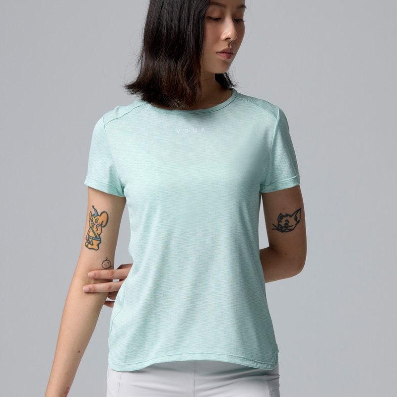 ULTRACOOL-凉感有氧上衣-雾灰绿 - 女装 T 恤 - 聚酯纤维 绿色