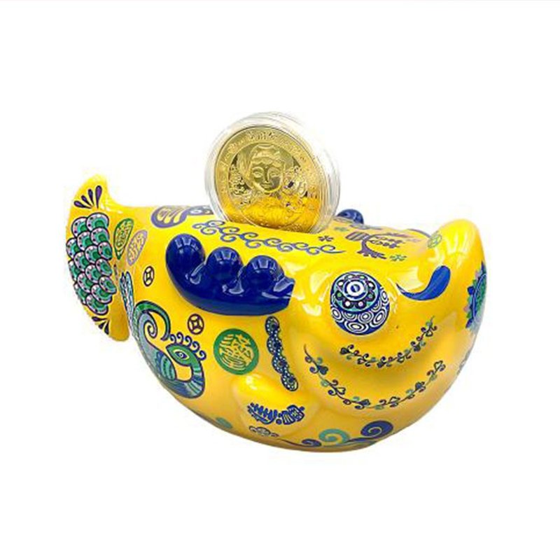 洪易大师 小金龙鱼艺术礼盒-如意黄 - 摆饰 - 其他材质 黄色