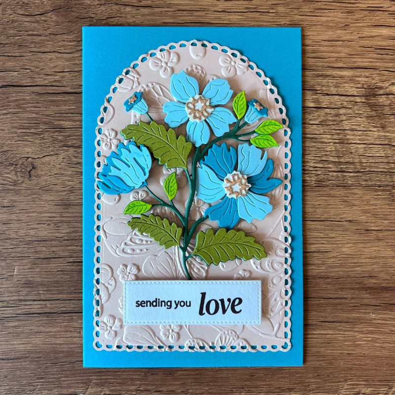 sending you love 花束 情人卡 爱情卡 告白卡 情人节 - 卡片/明信片 - 纸 蓝色