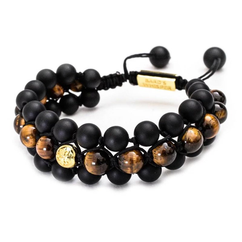 【刺客列传】(复仇黄) 台湾原创14K金黄铜黑玛瑙水晶手链手环饰品 - 手链/手环 - 铜/黄铜 金色