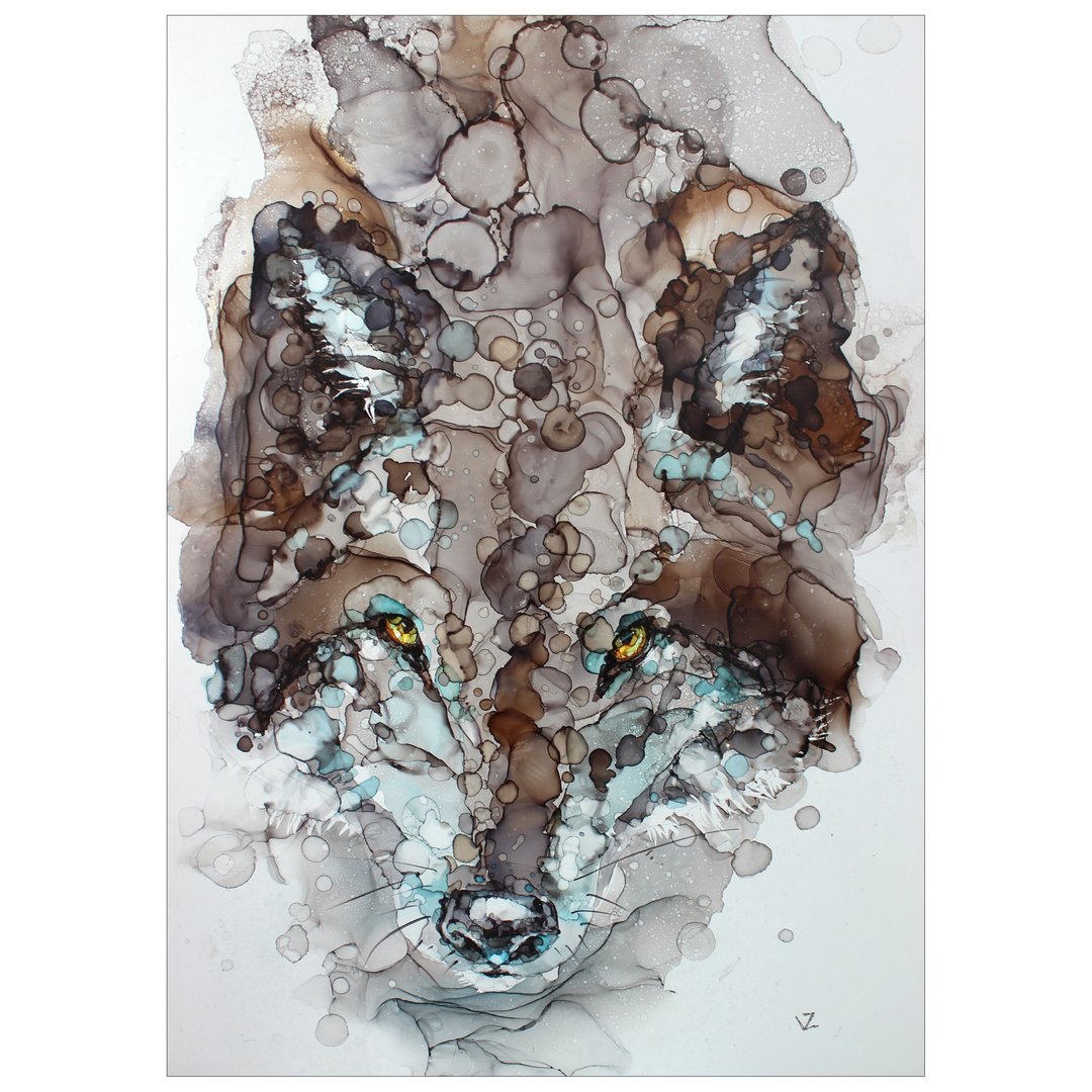 Portrait of the wolf big picture 50*70cm original art - 墙贴/壁贴 - 其他材质 灰色