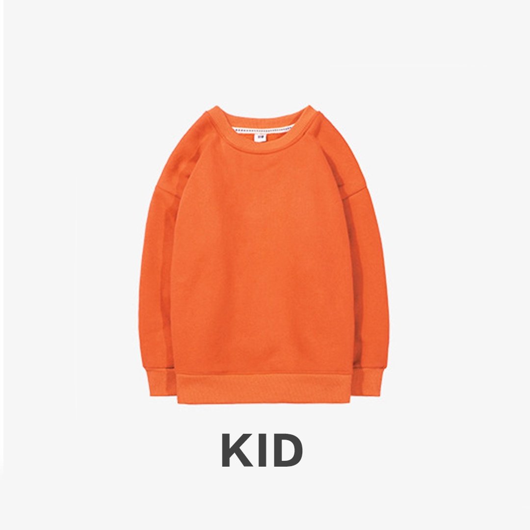KIDS 长袖圆领大学T ::男女童可穿:: 橘 AW27602 - 童装上衣 - 棉．麻 橘色