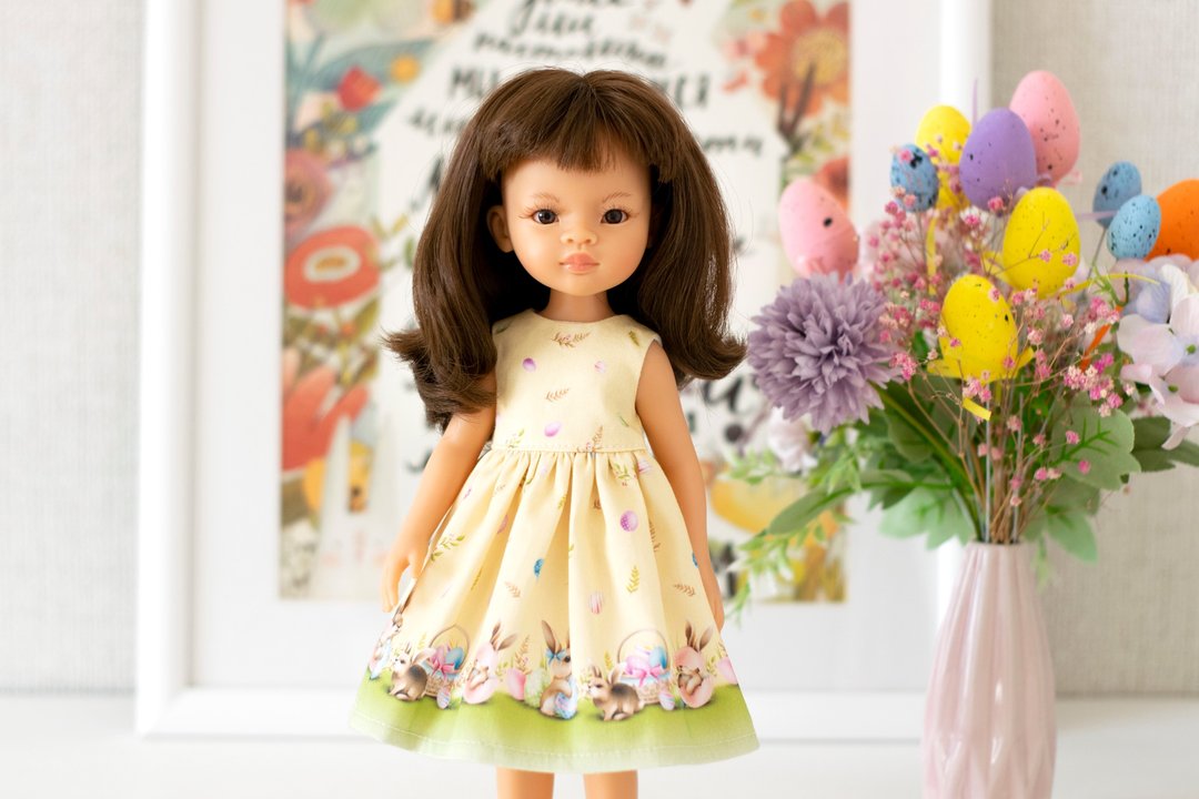 Cute Easter bunny dress for 33 cm/13 inch dolls Paola Reina, Siblies Ruby Red - 玩具/玩偶 - 棉．麻 多色