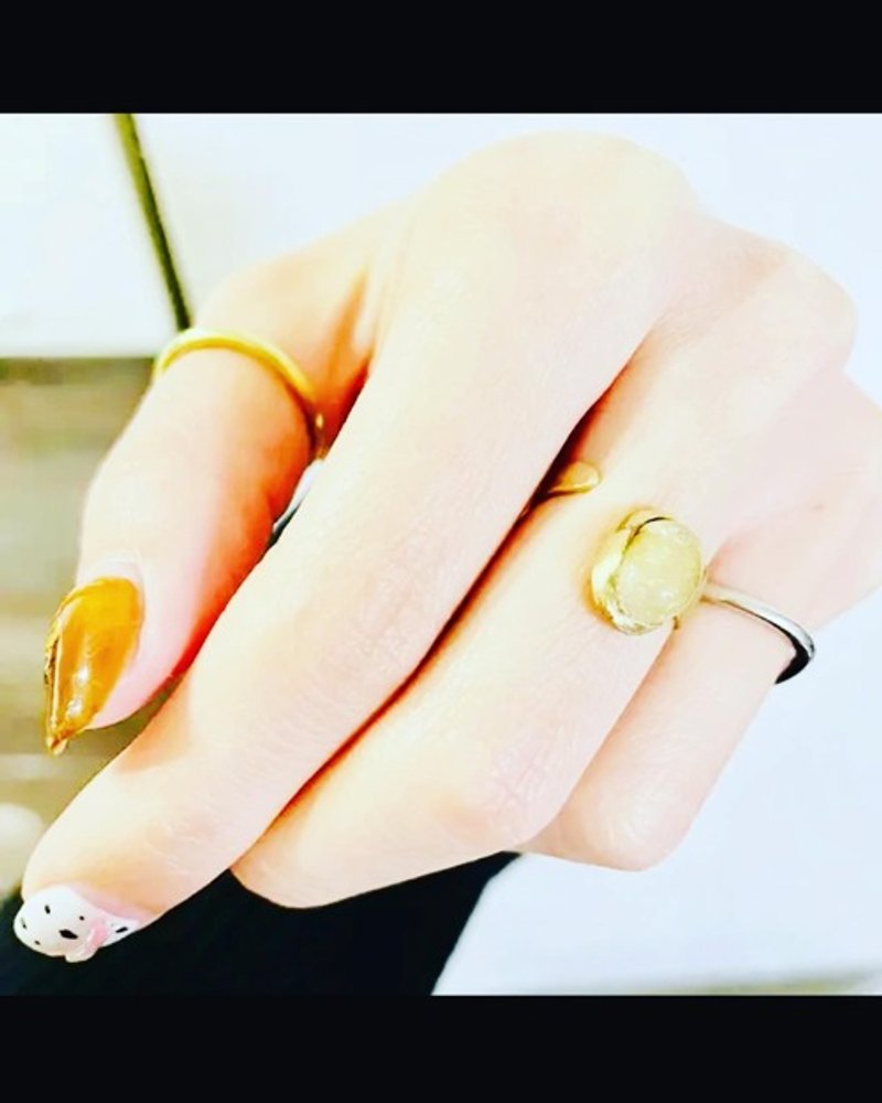 黄铜戒指“金红石石英” - 戒指 - 其他金属 