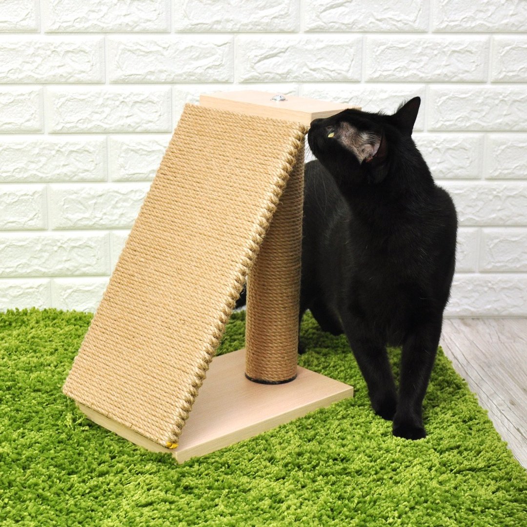 【MOMOCAT】C01b-mini手工斜坡猫抓板跳台 - 两款木色 - 抓板/跳台 - 木头 