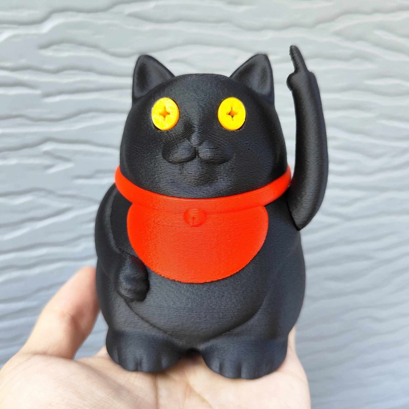 【过胖财猫】招财猫 原创 设计玩具 可替换手 3D打印 招财 过年 - 玩偶/公仔 - 塑料 