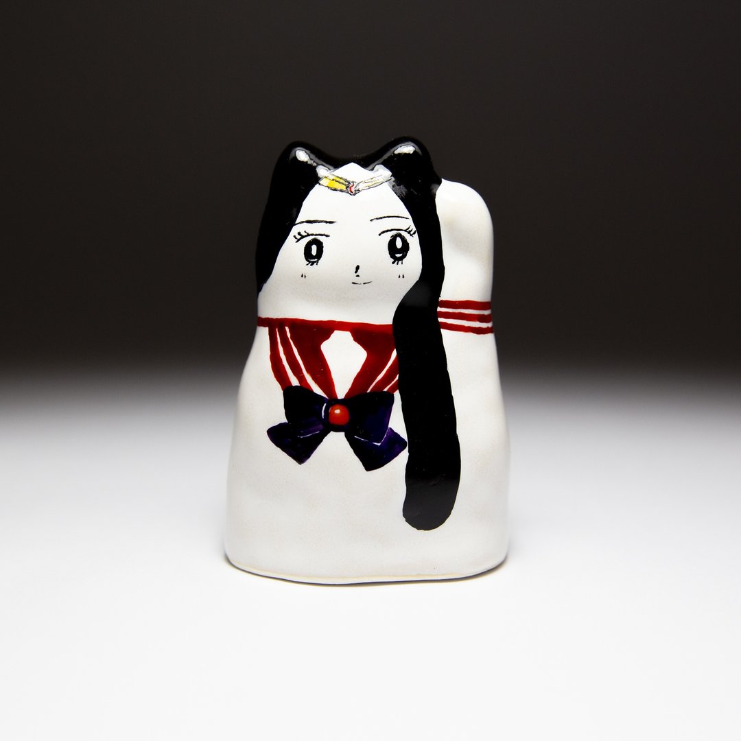 街头开运招财猫-美少女火子 - 摆饰 - 陶 白色