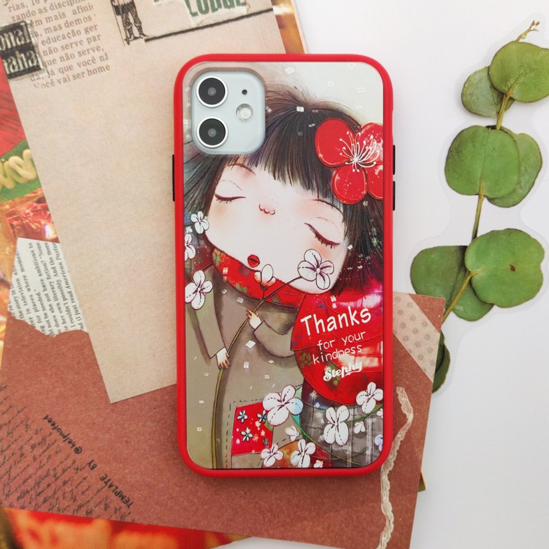 iPhone 11冬日樱花浮雕防滑TPR包边防摔手机壳_附赠手机壁纸 - 手机壳/手机套 - 塑料 