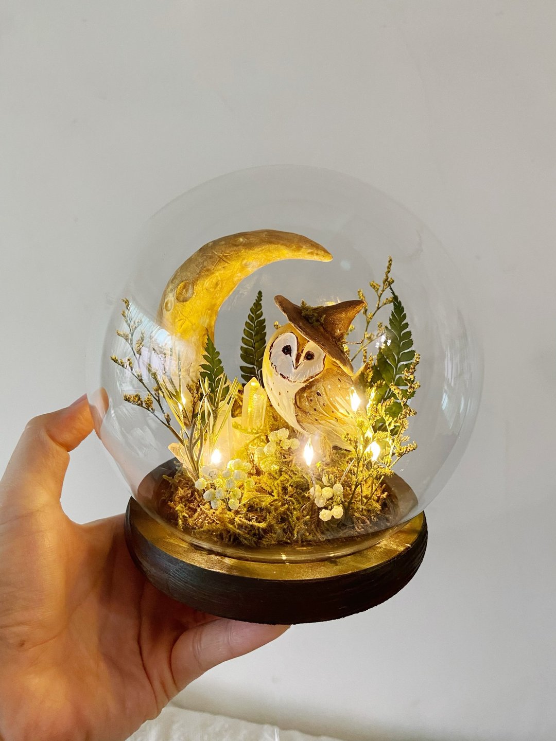 月光猫头鹰小夜灯 - 灯具/灯饰 - 粘土 金色