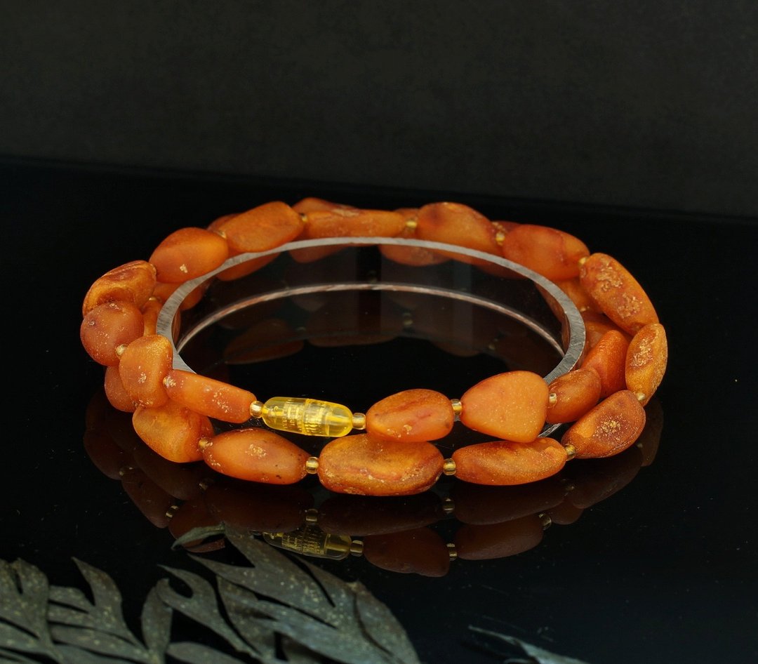 俄料原石水漂蜜腊随型颈链 ( Raw Russia Beewax Necklace ) - 项链 - 宝石 
