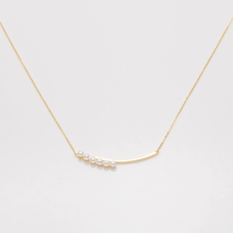 【 热销人气款 】知性永恒 弧形珍珠项链 /  Lynette necklace - 项链 - 铜/黄铜 金色