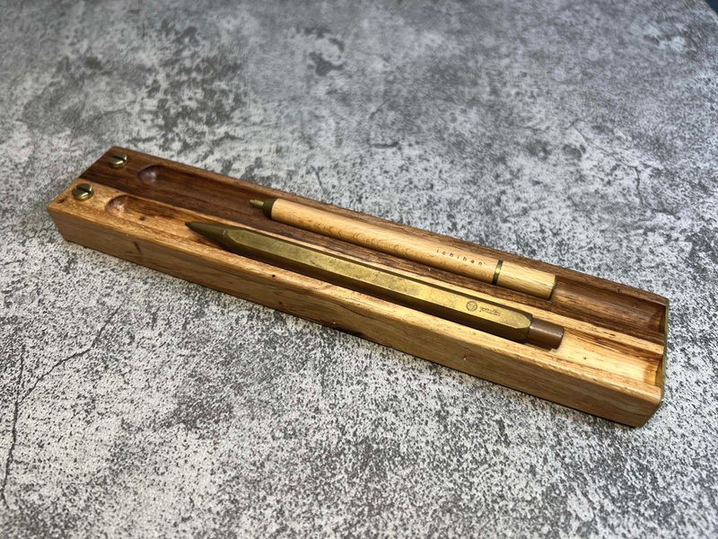 岩选 - 乌金木笔盘/笔筒/笔座   (工业系列6号) - 笔筒/笔座 - 木头 咖啡色