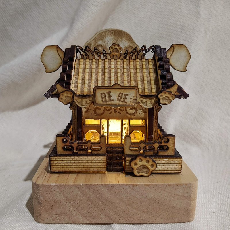 中式 庙宇 手作模型 迷你建筑 雕塑 展示模型 Miniature Shrine - 木工/竹艺/纸艺 - 木头 卡其色