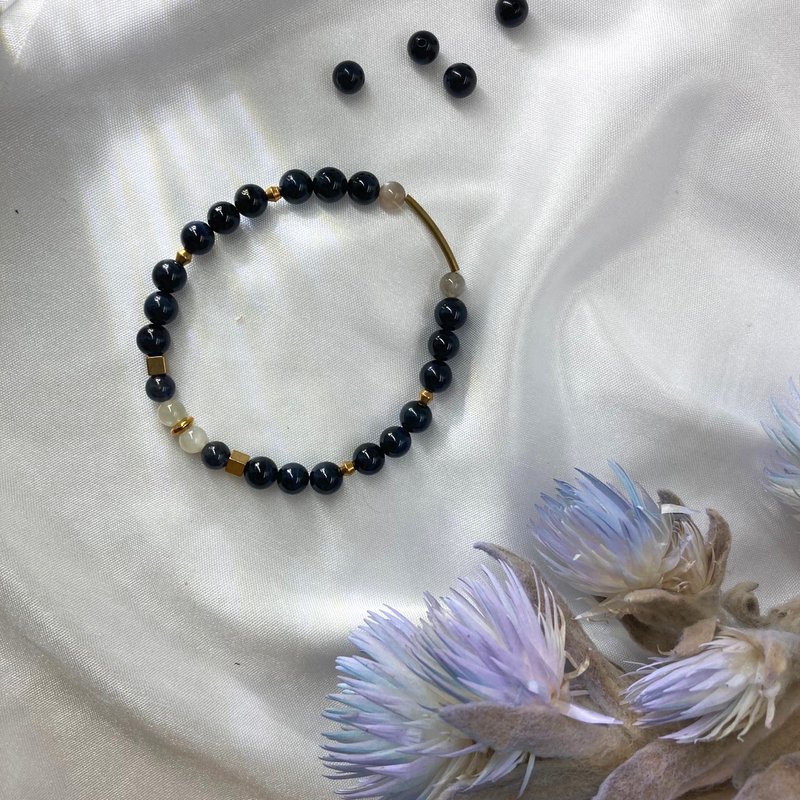 【幽鸣】月光石/蓝虎眼石/堇青石 水晶手链 - 手链/手环 - 半宝石 蓝色