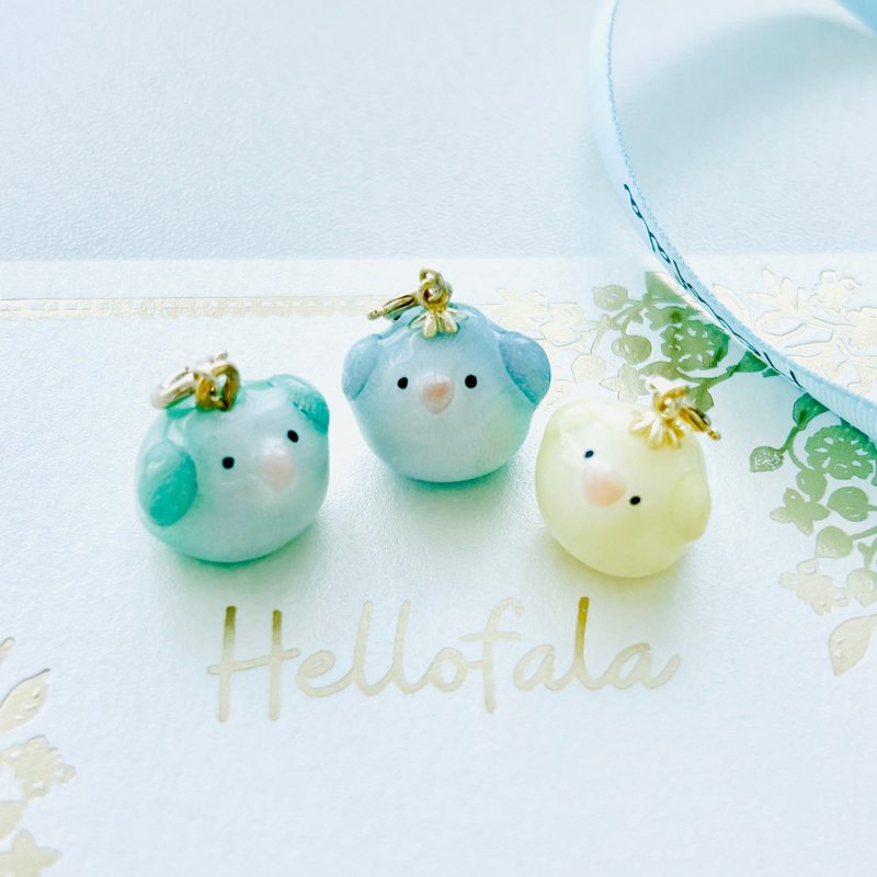 可订制和尚鹦鹉陶吊咀蓝和尚鹦鹉饰物鹦鹉吊坠鹦鹉项链绿和尚 - 项链 - 陶 白色