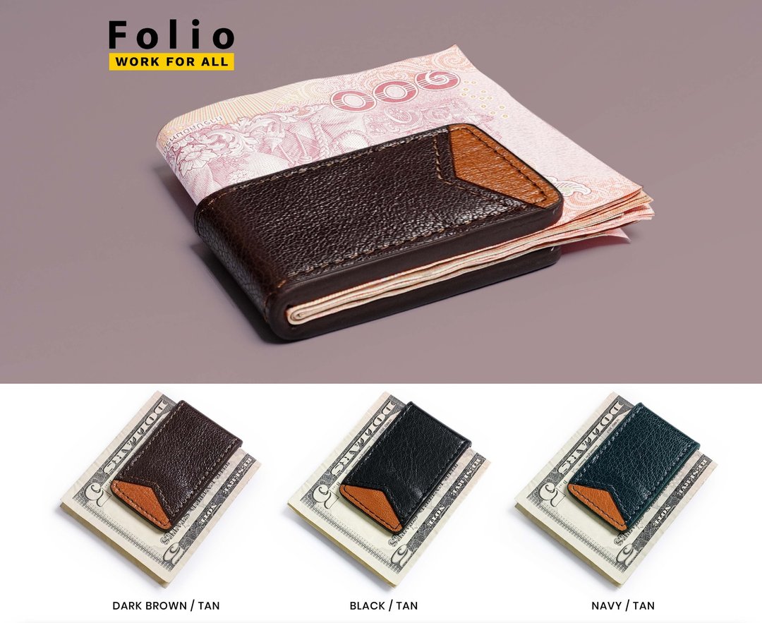 Folio : Tuff Money Clip LayerTwo-Tone 真皮夹钞夹 坚固磁吸 - 皮夹/钱包 - 真皮 
