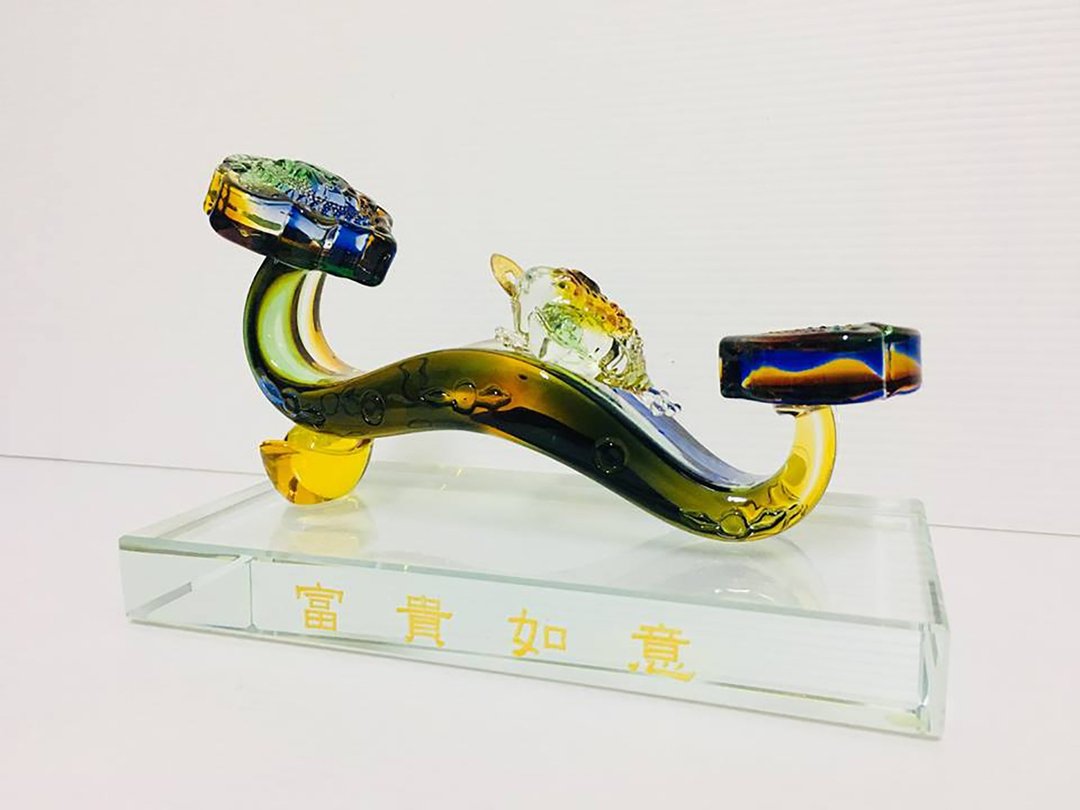 玻璃 蟾蜍 富贵 如意 琉璃 苹果 平安如意 - 摆饰 - 玻璃 