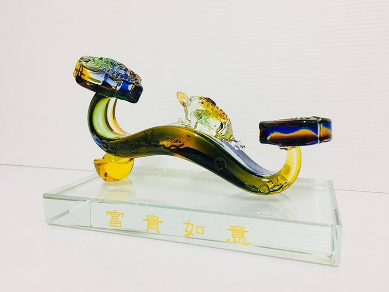 玻璃 蟾蜍 富贵 如意 琉璃 苹果 平安如意 - 摆饰 - 玻璃 
