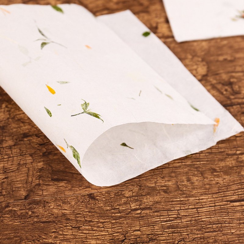 自然植物花草手工信纸 20张套装 茶叶清香宣纸 书法手工宣纸 - 信封/信纸 - 纸 