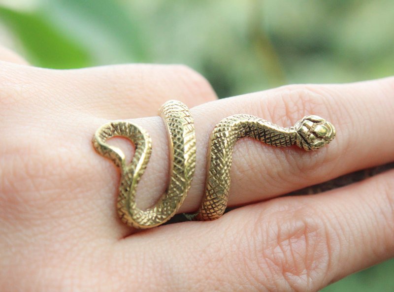 Snake Ring ( L ) - 戒指 - 铜/黄铜 金色