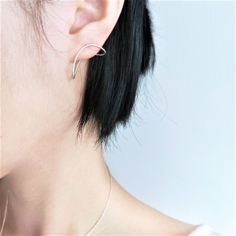 │简约│流线扭圈 • 轻耳饰 • 纯银耳环 • 耳夹 • 设计师原创 - 耳环/耳夹 - 其他金属 