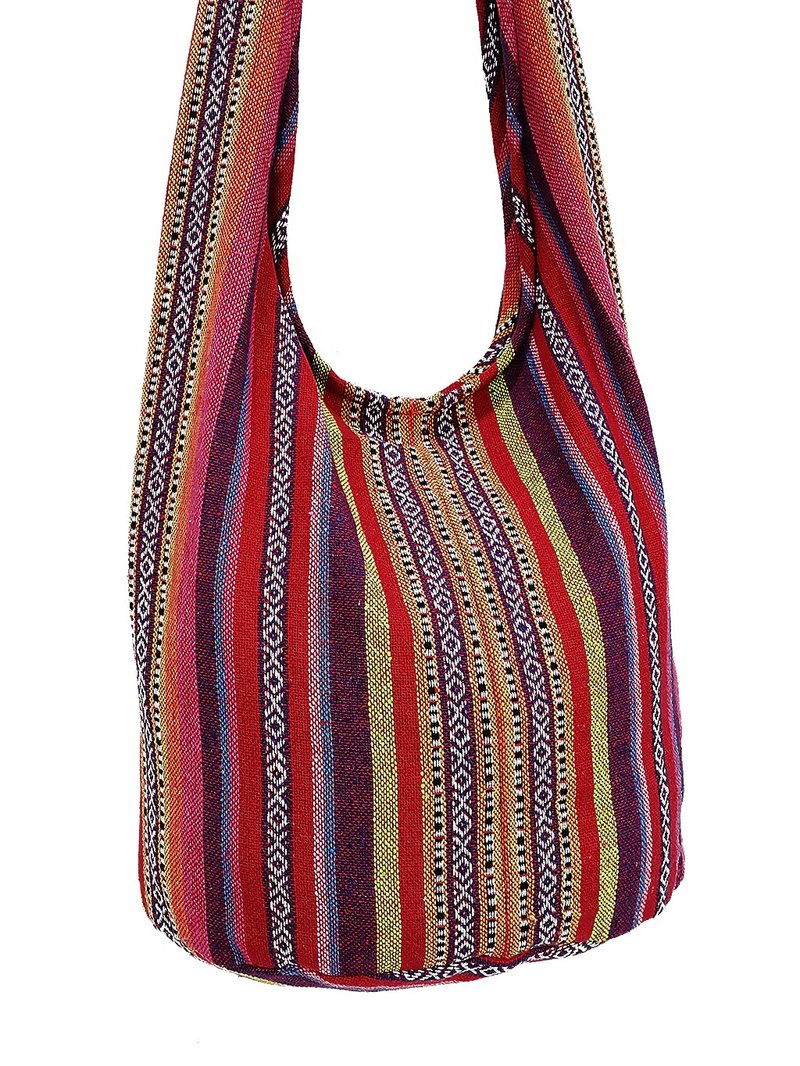Woven Cotton Bag Boho bag Shoulder bag Crossbody bag Long Strap CWB - 其他 - 棉．麻 红色