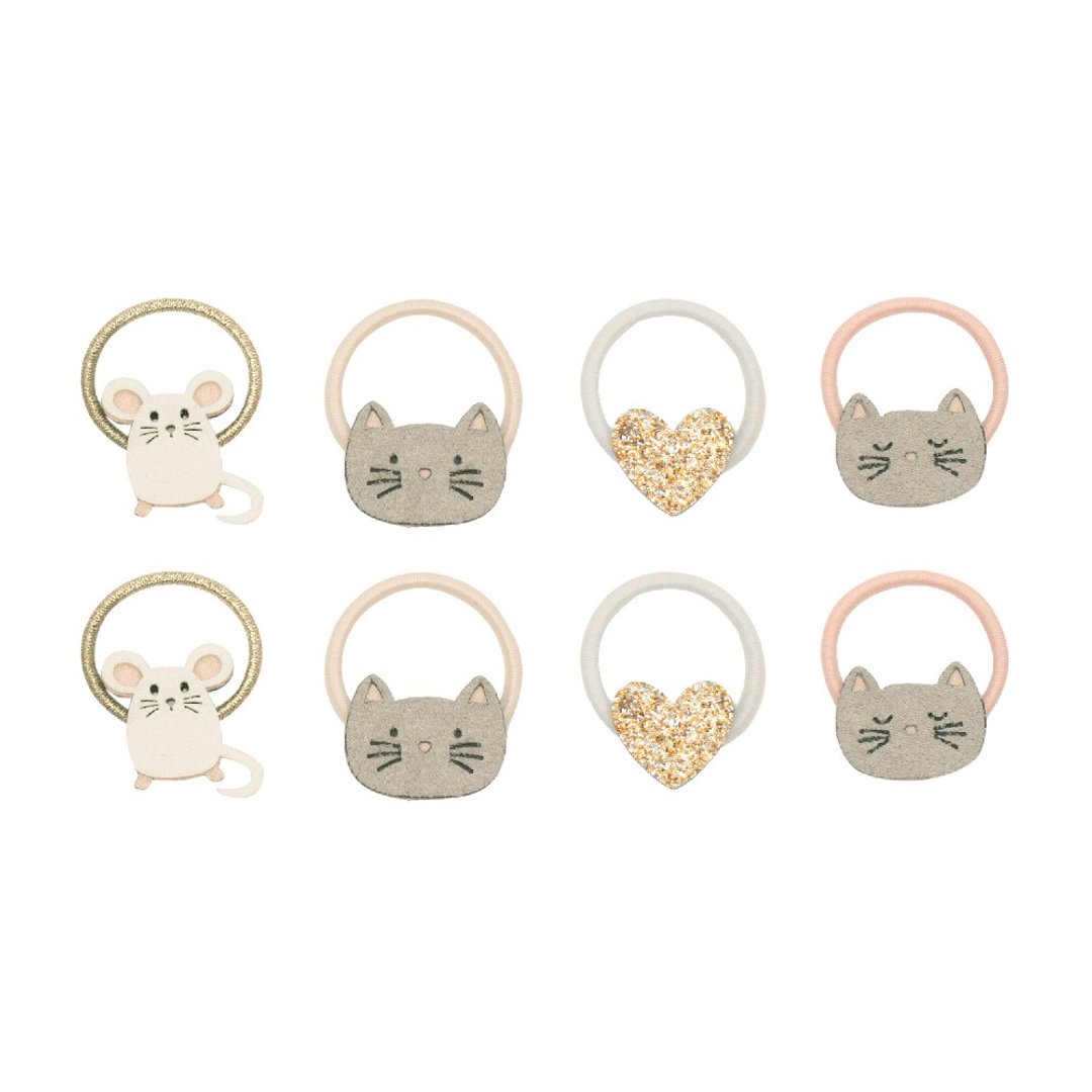 英国Mimi & Lula_AW25_秋日山林_猫咪老鼠迷你发束8入 - 婴儿饰品 - 聚酯纤维 