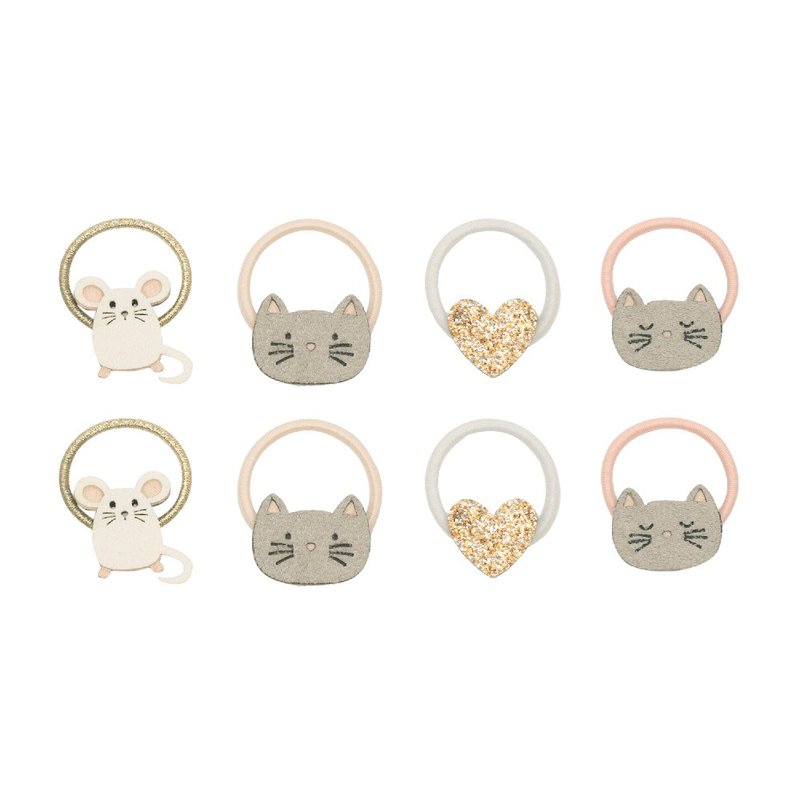 英国Mimi & Lula_AW25_秋日山林_猫咪老鼠迷你发束8入 - 婴儿饰品 - 聚酯纤维 