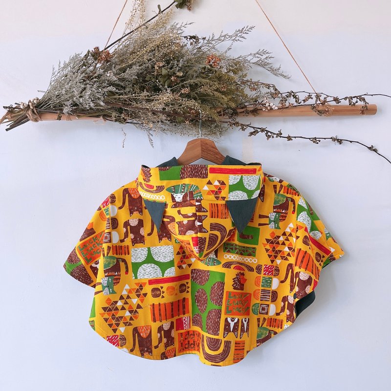 岛森家 / 猫咪斗篷  / 埃及猫 - 童装外套 - 棉．麻 黄色