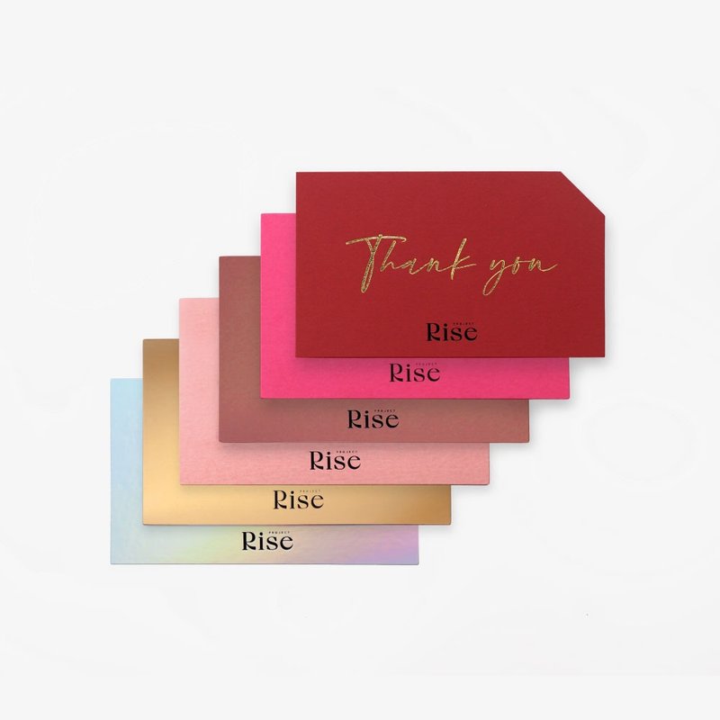 RISE【Thank You 谢卡】厚磅烫金 6入套组 - 卡片/明信片 - 纸 多色