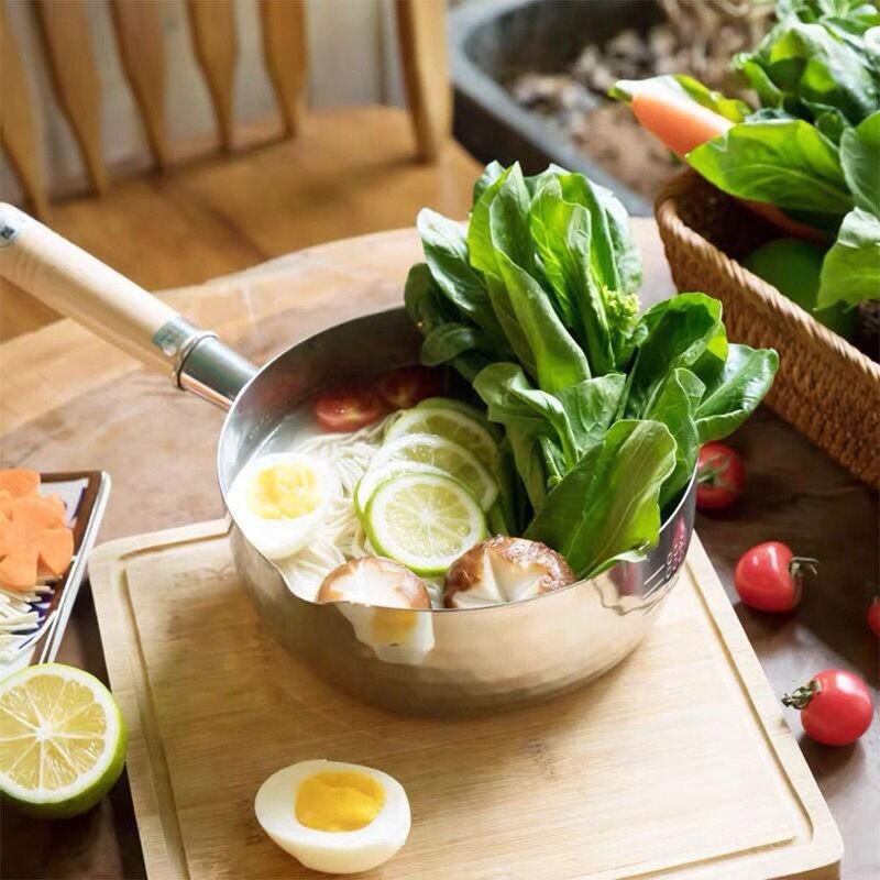 【YOSHIKAWA吉川】槌目纹不锈钢雪平锅18cm(有刻度) IH对应 - 锅具/烤盘 - 其他金属 银色