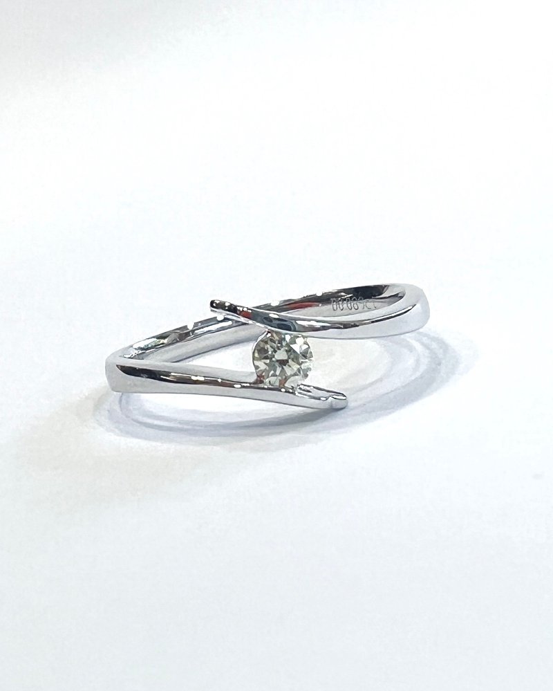 K金钻石戒指 海豚戒 0.089克拉天然南非钻石 14K K585 - 戒指 - 钻石 