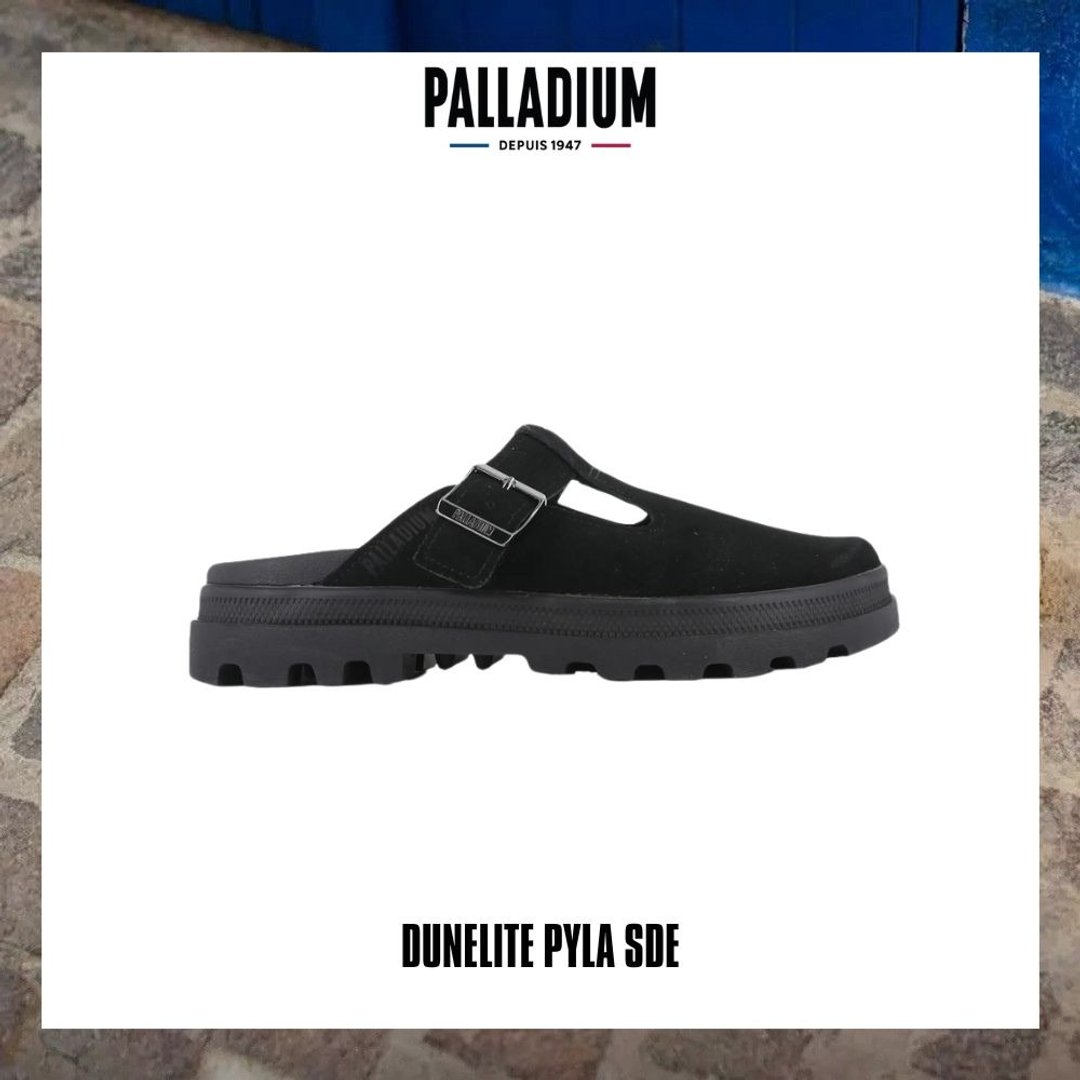 PALLADIUM DUNELITE PYLA SDE 麂皮穆勒拖鞋 黑 74454-008 - 拖鞋 - 其他材质 黑色