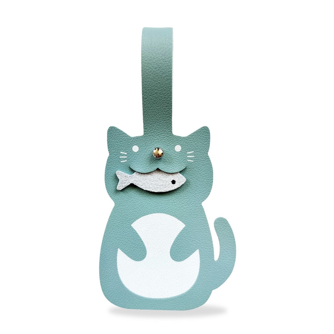 Worpi 猫咪造型行李吊牌 蓝色 - 行李吊牌 - 人造皮革 蓝色