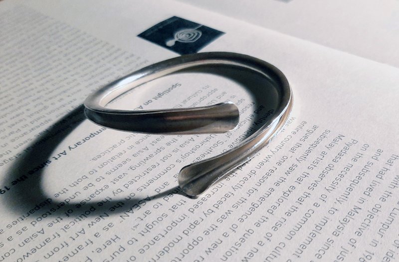 内凹手镯 - 手链/手环 - 纯银 银色