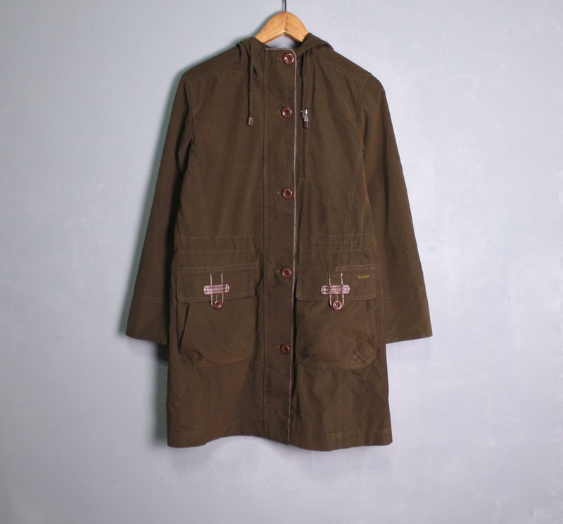 FOAK古着 McGREGOR棕绿防风连帽外套 - 女装休闲/机能外套 - 其他材质 