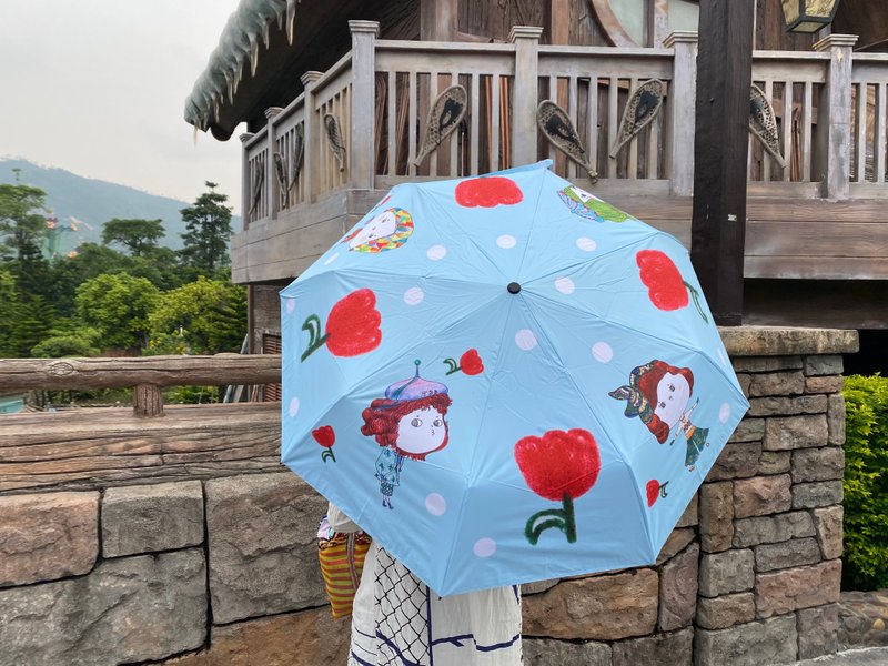 限时包邮中包子小姐像是在花中旋转晴天雨天都可以带上的雨伞 - 雨伞/雨衣 - 防水材质 蓝色